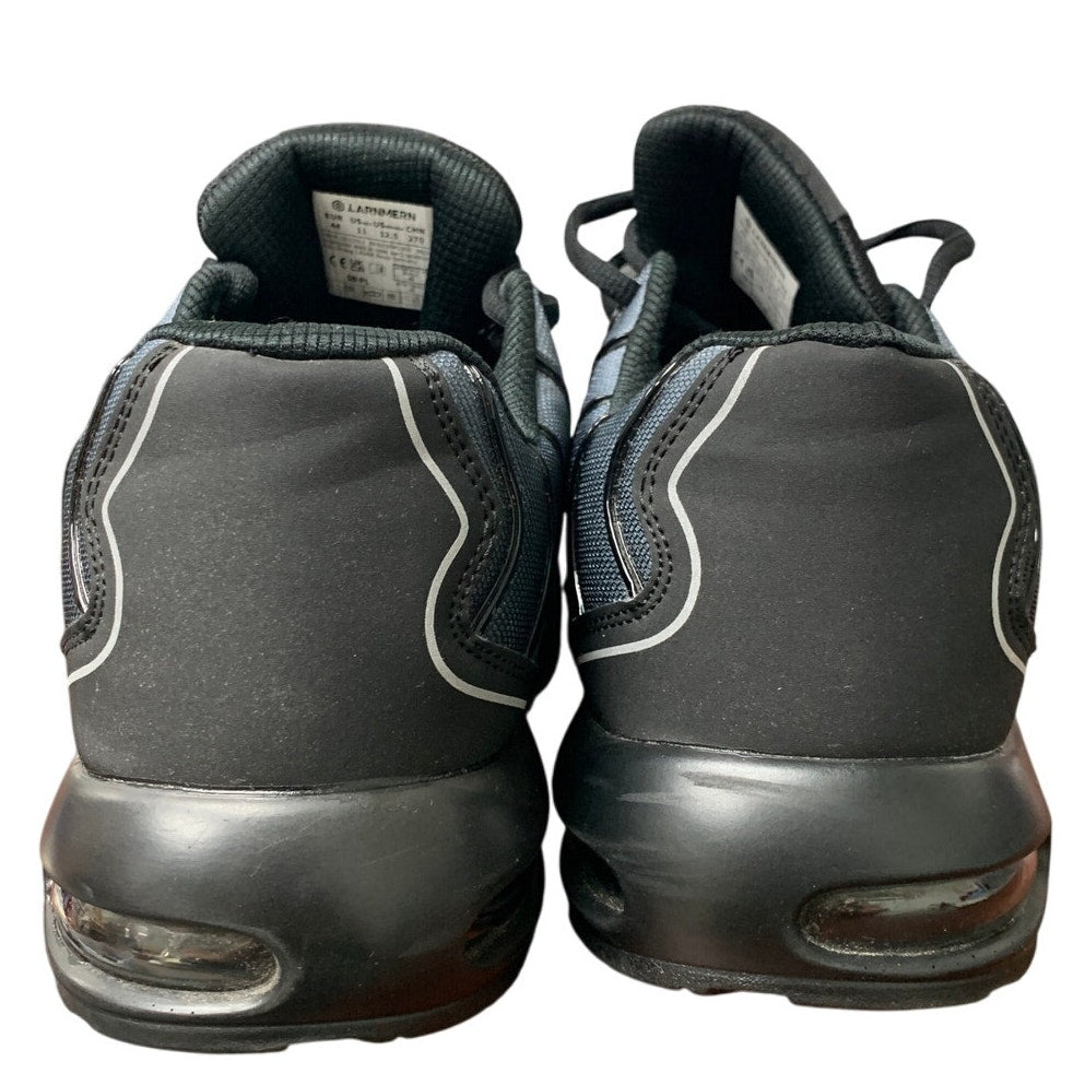 Larnmern Mens 11 Blue Black Steel Toe Air Cushion Breathable Lace Up Work Shoes