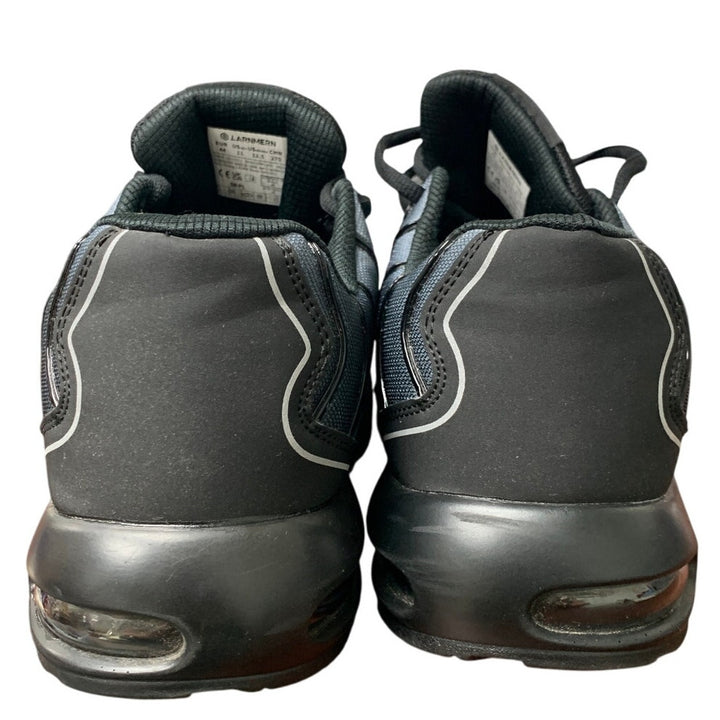 Larnmern Mens 11 Blue Black Steel Toe Air Cushion Breathable Lace Up Work Shoes
