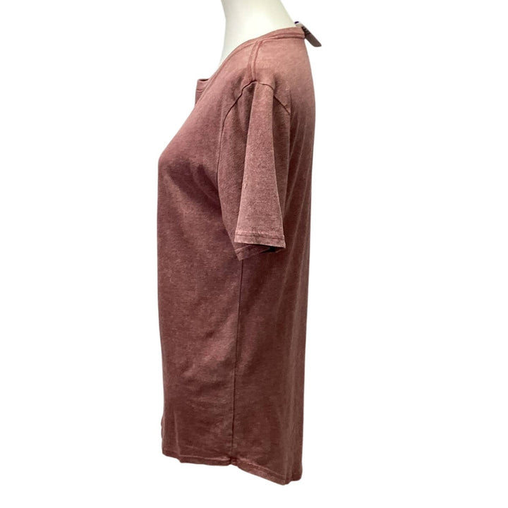 Hand Printed Upcycled Womens XS Dandelion Wish Crew Neck Short Sleeve Tee Shirt