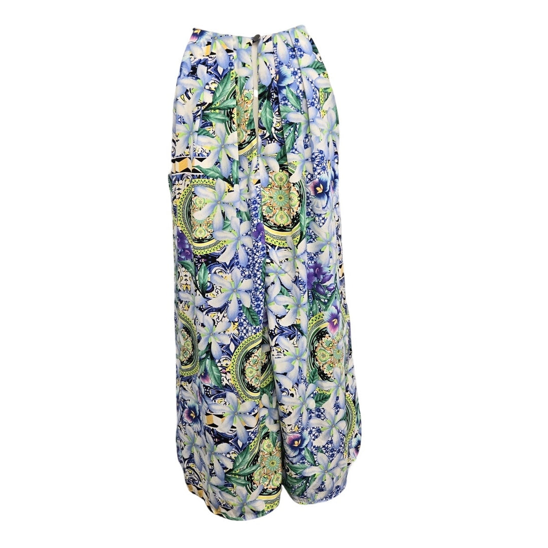 Caramela Womens Medium Made In USA Floral Sleeveless A-Line Lined Mini Dress