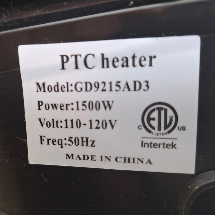 Personal Tabletop Control Heater Desktop Electric Heating Fan - VG Condition