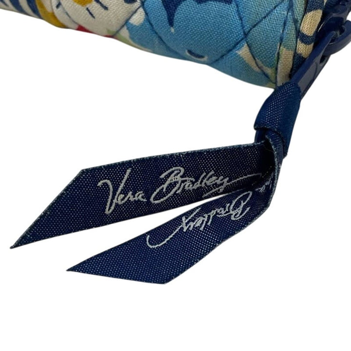 Vera Bradley Quilted Cotton Blend Floral Stripe Full Zip Around Zippered Wallet
