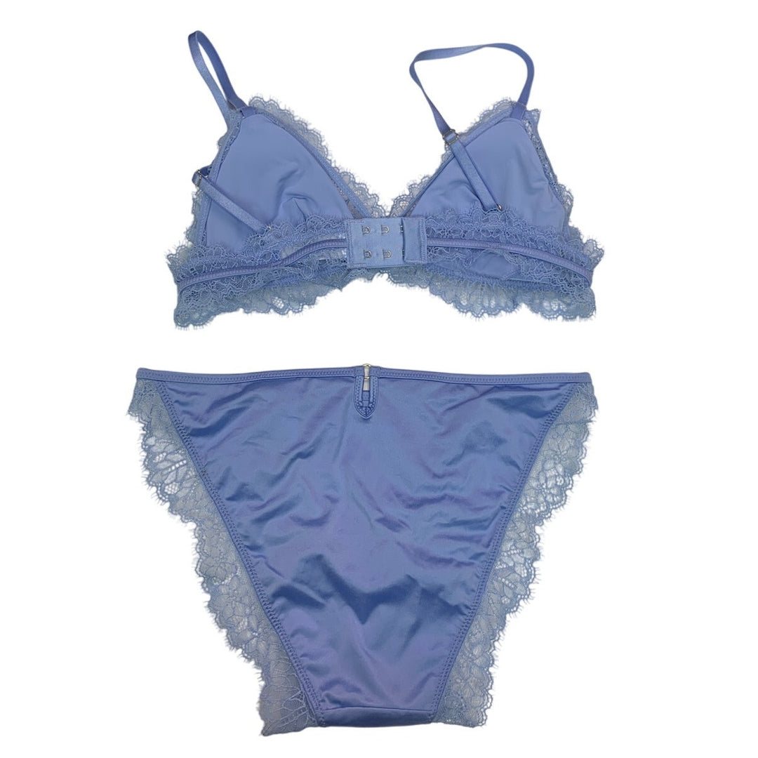 New Aerie Womens Small Wire Free Padded Back Clasp Bra Lace Bikini Underwear Set