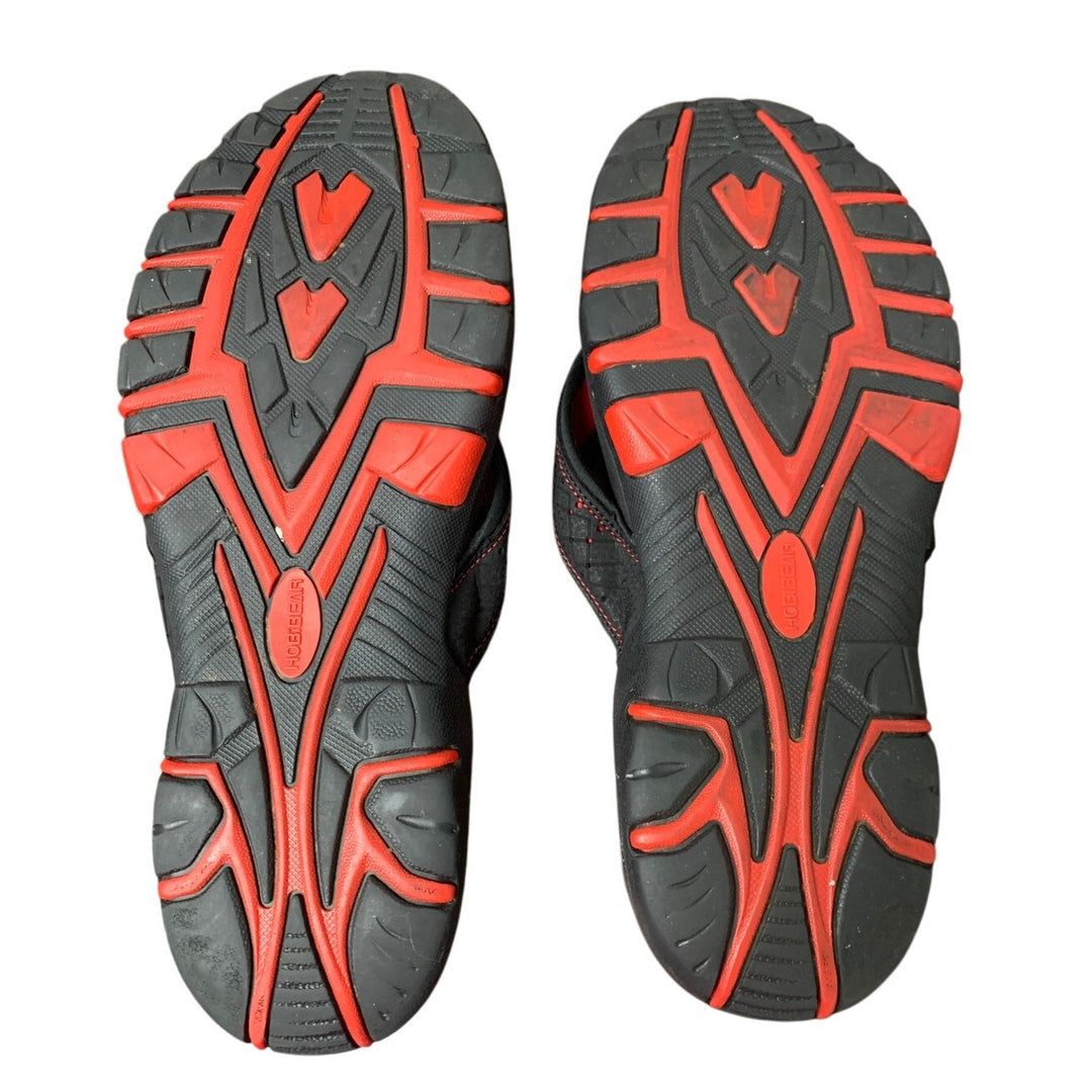 Hobibear Mens Size 11 Black Red Thong Slide On Cushioned Flip Flop Sandal Shoes