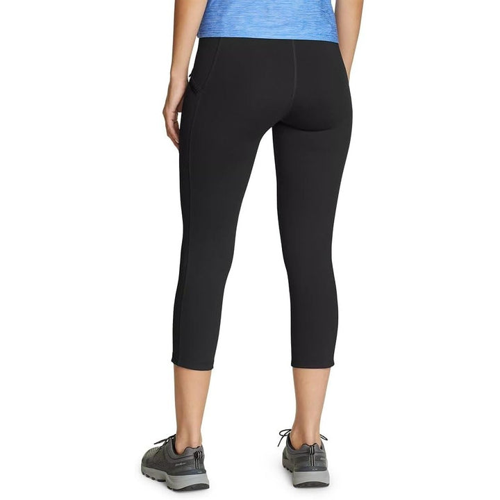 New Eddie Bauer Womens XS Black Traverse Trail Active High Rise FreeDry Capris