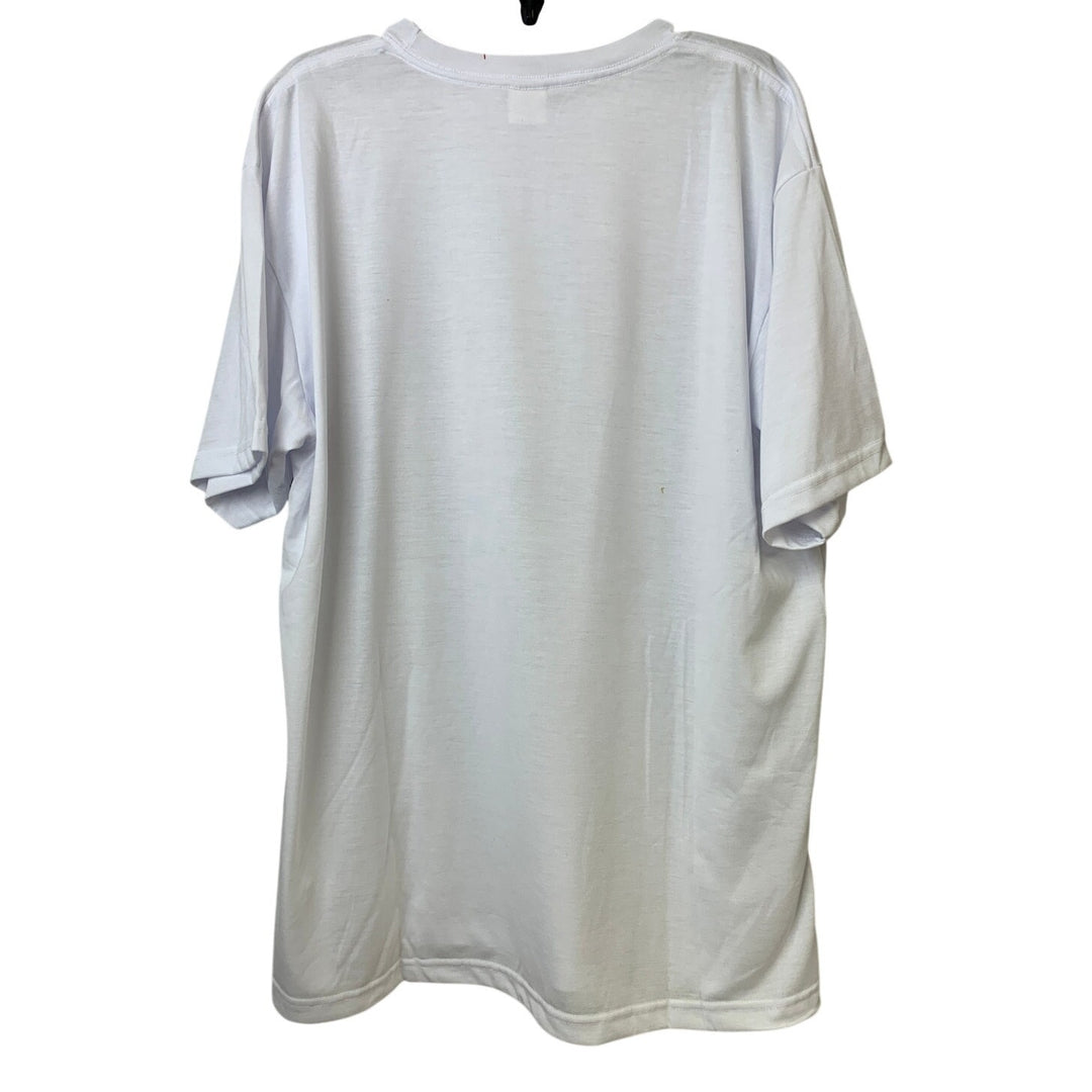 New Hand Printed Mens 2XL White Gratitude Bible Quote Short Sleeve Athletic Tee