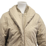 Vintage Womens Medium Full Zip Tan Adjustable Waist Warm Winter Puffer Coat