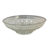 Vintage Cut Glass Bowl Flower Petal Candy Dish w chip Leaves Vines Mug