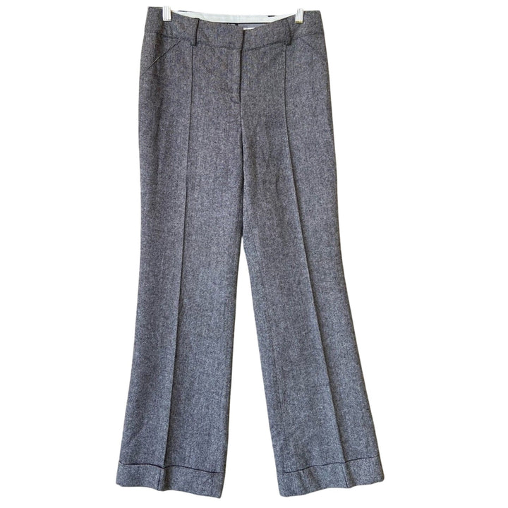 Dalia Collection Womens Size 8 Gray Wool Blend Lined Hemmed Trouser Pants
