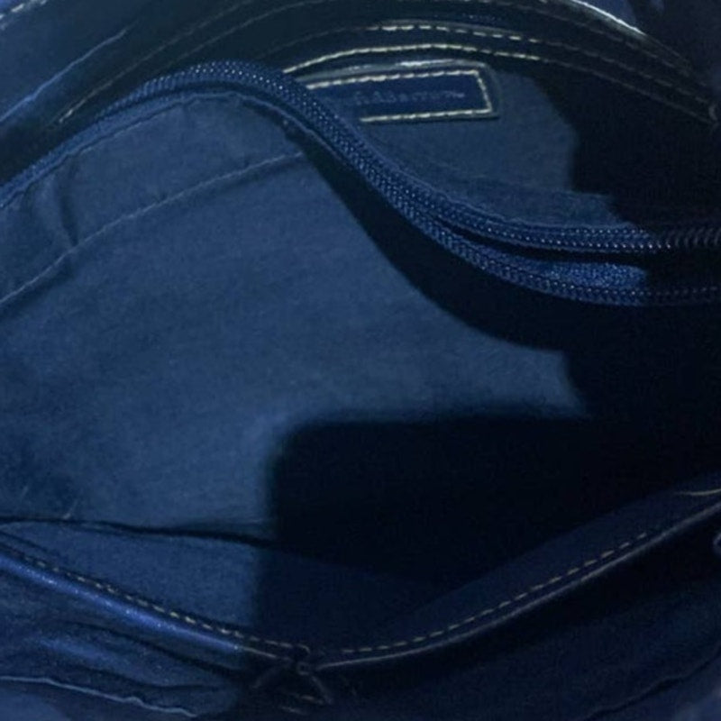 Croft &amp; Barrow Faux Leather Single Strap Blue Handbag Purse w Lots of Pockets