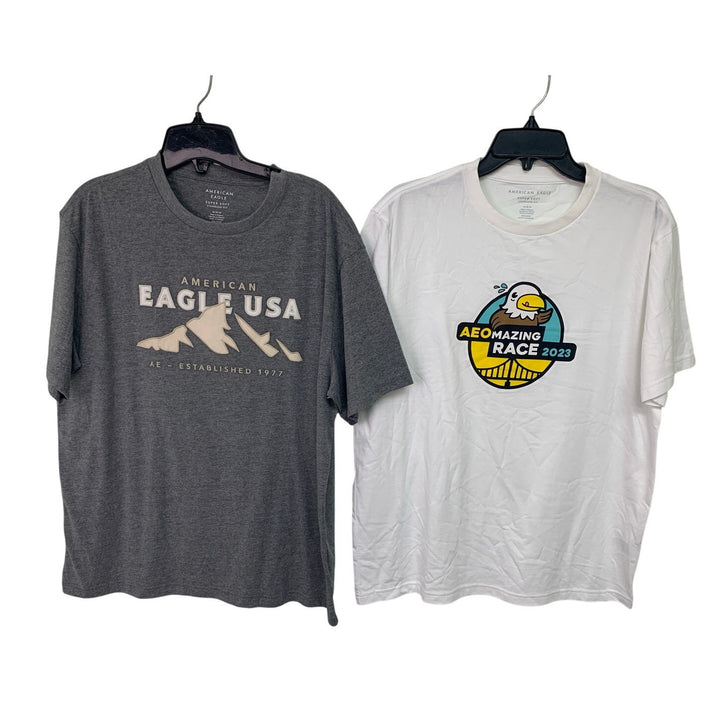 2 New American Eagle Mens Medium AEOmazing Race 2023 Mountain Short Sleeve Tees