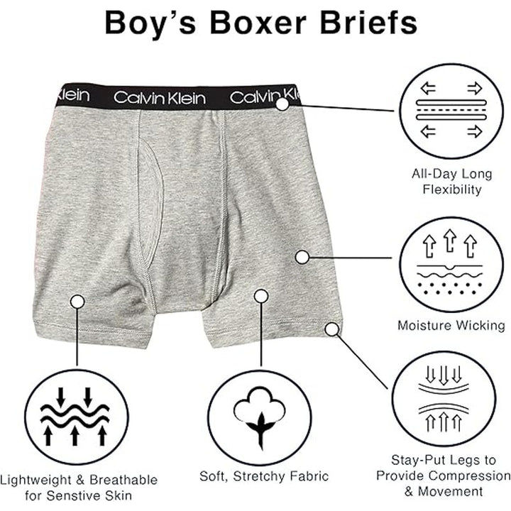 New 5-Pack Calvin Klein Boys XL Modern Cotton Blend Underwear Boxer Briefs