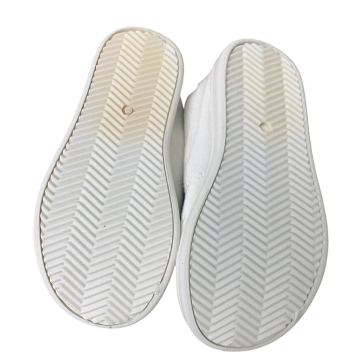 New FunkyMonkey Toddler Girls Size 7 White Canvas Sneakers Lace Up Slip On Shoes