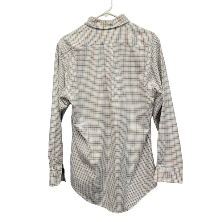 L L Bean Mens Medium PolyCotton Plaid Long Sleeve Button Up Shirt w Front Pocket