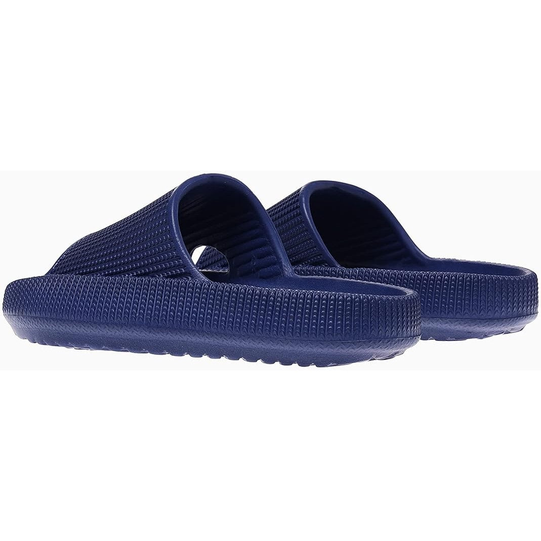 New Rosyclo Toddler Kids Size 6 Navy Blue Slide On Flip Flop Wide Band Sandals