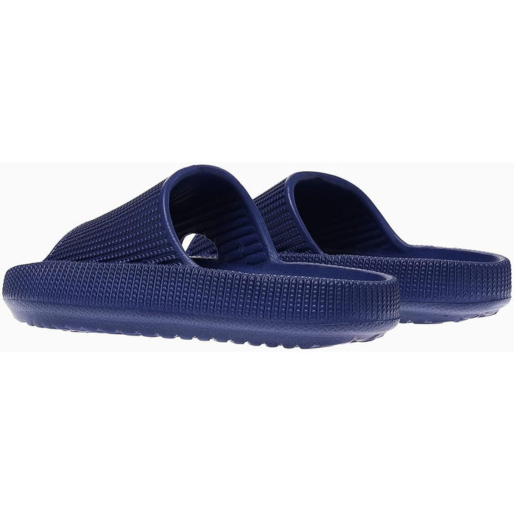 New Rosyclo Toddler Kids Size 6 Navy Blue Slide On Flip Flop Wide Band Sandals