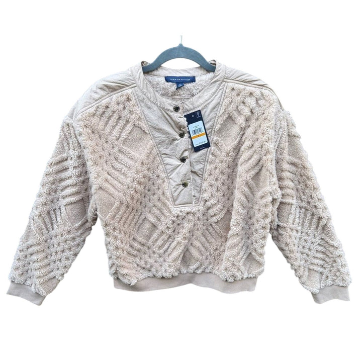 NWT New Tommy Hilfiger Womens Small Half Button Long Sleeve Pullover Jacket