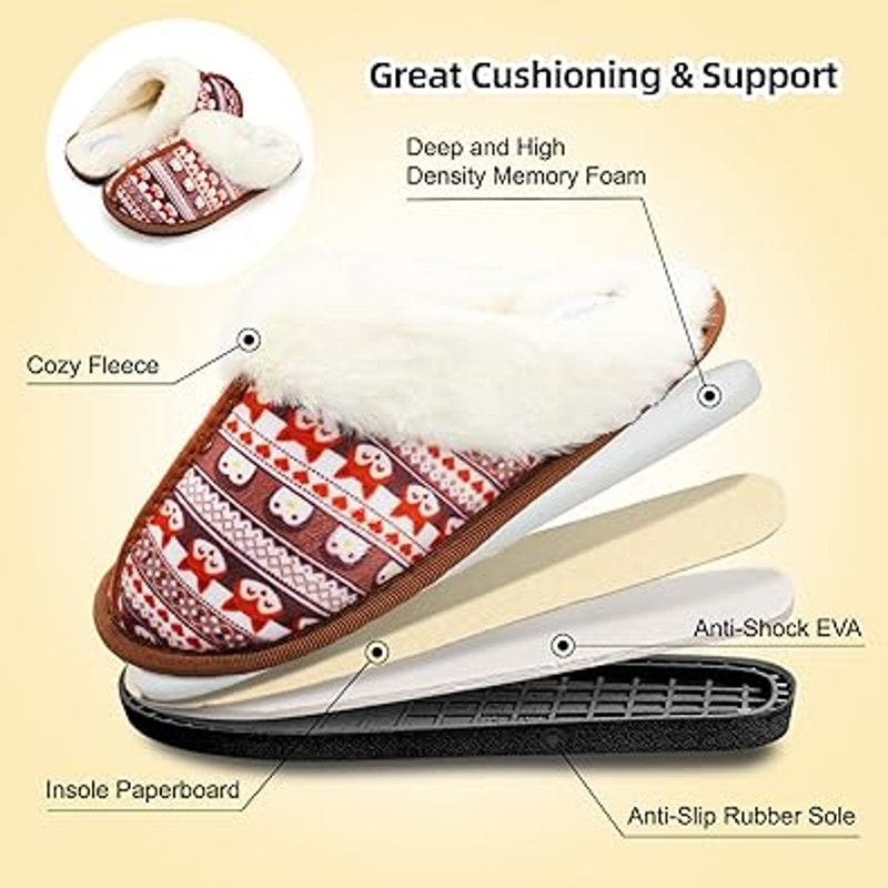 New Besroad Little Kids XS 11-11.5 Slip On Penguin Fox Faux Fur House Slippers