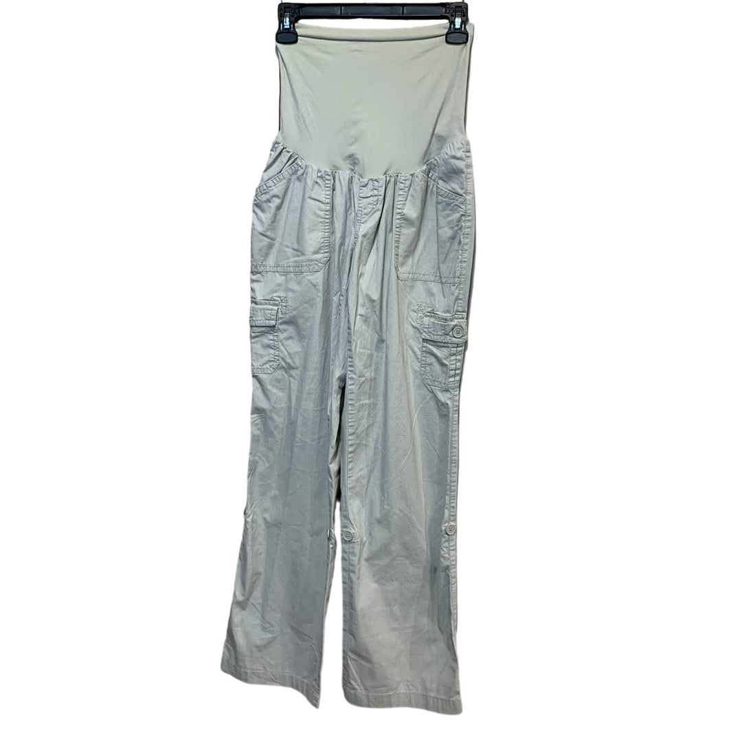 Motherhood Maternity Medium Secret Fit Belly Stretch Panel Tan Long Khaki Pants