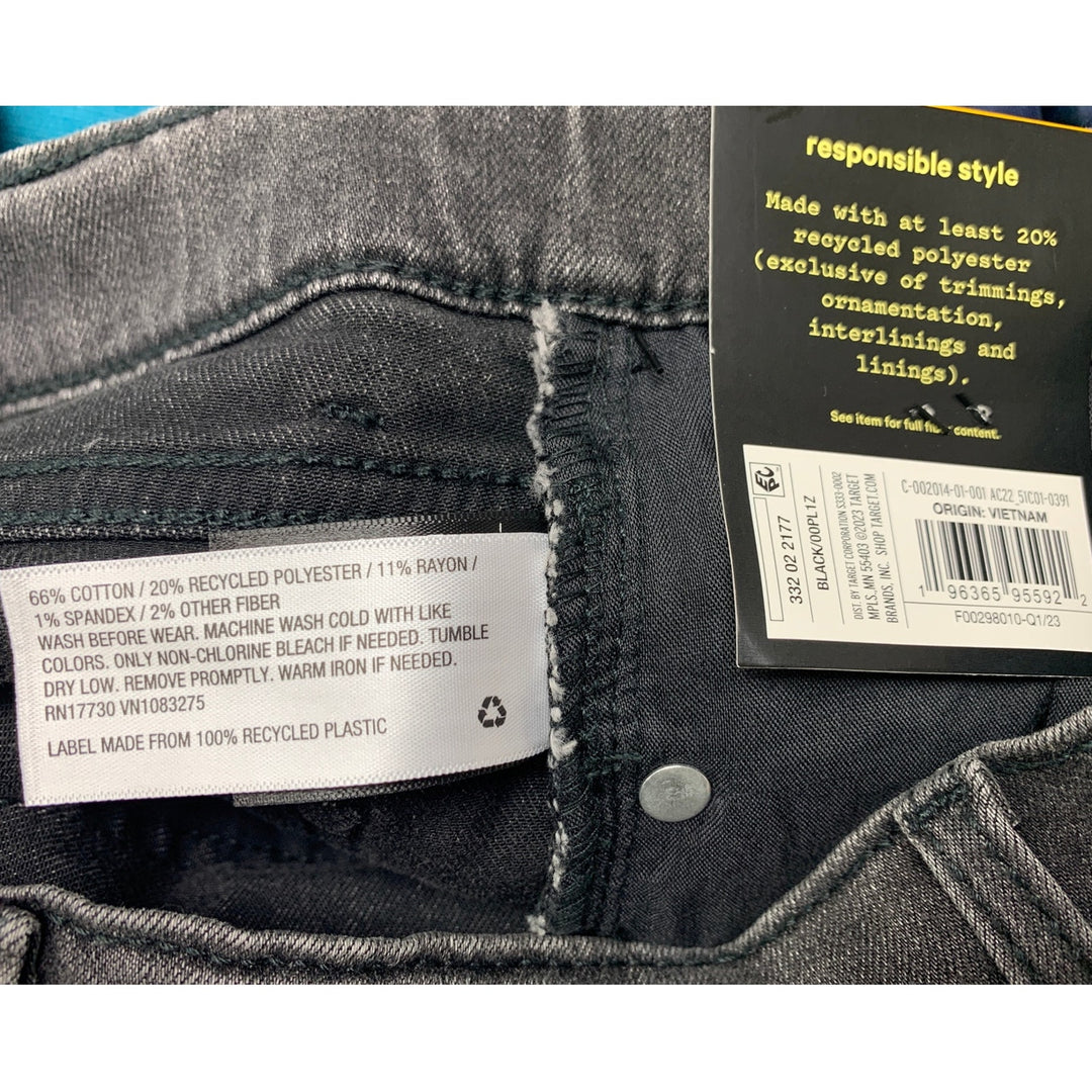 NWT New Art Class Kids XL (14) Adjustable Waist Denim Black Jean Shorts