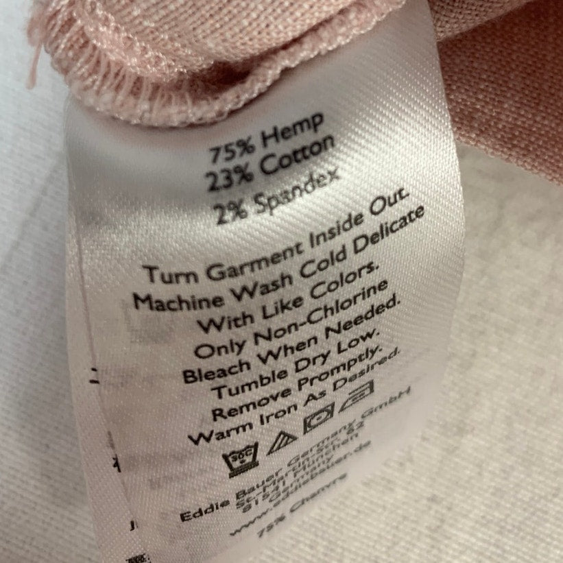 New Eddie Bauer Womens 3X Pale Pink Hemp Cotton Hemplify Beach Pull Shorts
