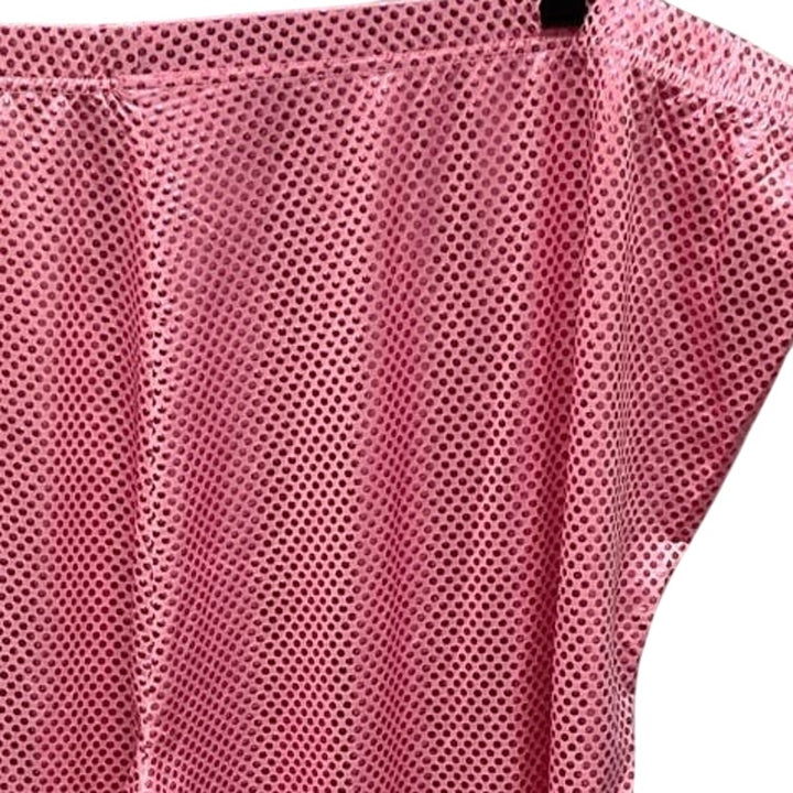 Womens Plus Size 5X Metallic Pink Polka Dot PolyCotton Long Sleeve Shirt &amp; Pants