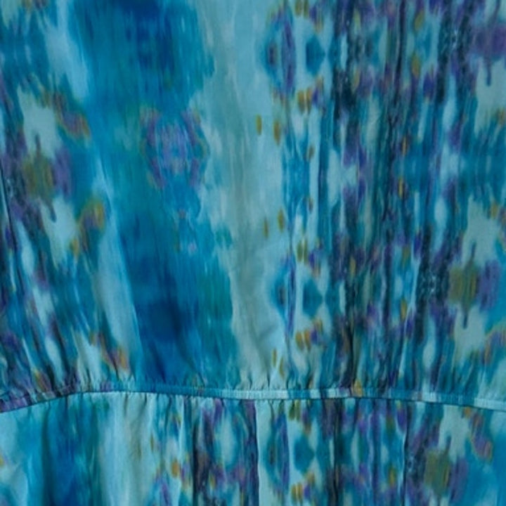 Cato Womens XL Blue Purple Watercolor Lined Sleeveless Scoop Neck A Line Dress