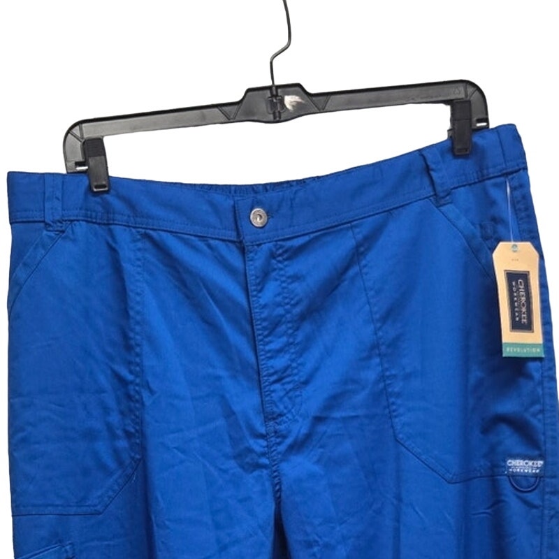 New Revolution Mens Modern XL Royal Blue Drawstring Waist Scrub Pants w Pockets