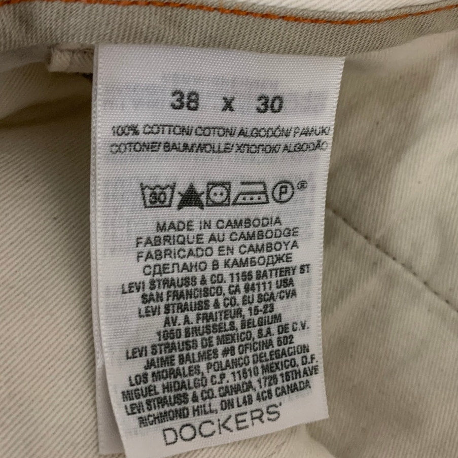 Lot of 2 Dockers Mens Size 38 X 30 Khaki Onward D3 Classic Flat Front Pants