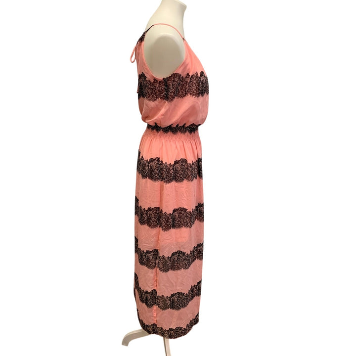 Enfocus Studio Womens Size 6 Lightweight Halter Lace Maxi Gathered Waist Dress