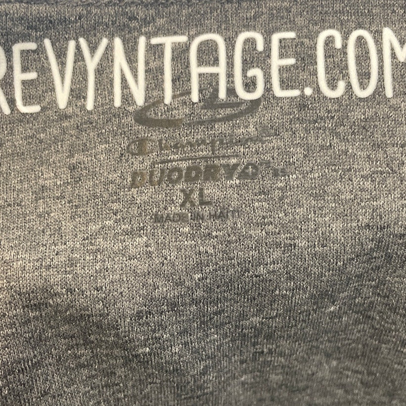 Hand Printed Upcycled Womens XL Race Day Crew Neck Athletic Tee Shirt
