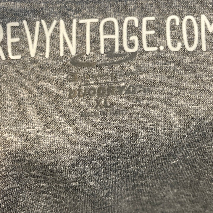 Hand Printed Upcycled Womens XL Race Day Crew Neck Athletic Tee Shirt