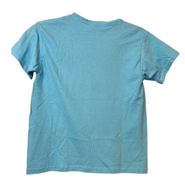 New Upcycled Hand Printed Youth Small Save Planet Earth Short Sleeve Tee Shirt