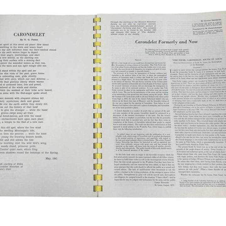 Vintage 1966 Southern Commercial Savings Bank Reflections on Carondelet Booklet