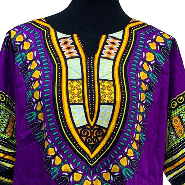 New SB Fashion Free Size 100% Cotton Long African Floral Print Tunic Shirt