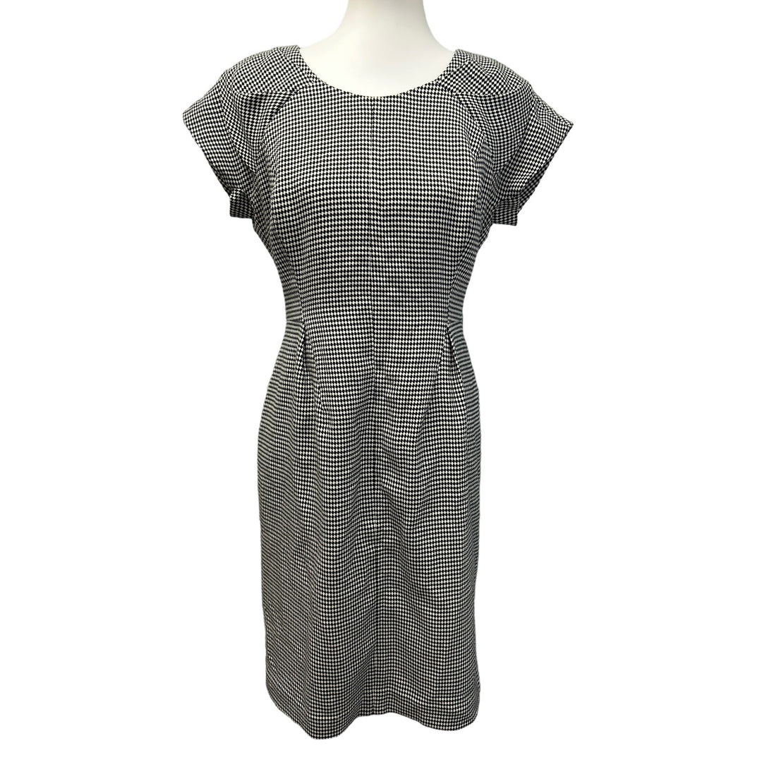 Worthington Womens Size 8 Short Sleeve Gingham Check Mod Midi Career Dress