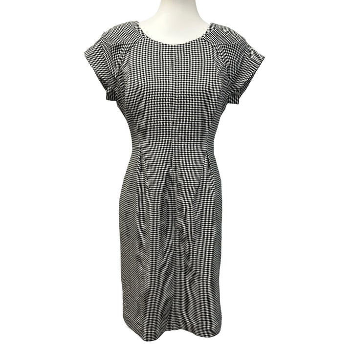 Worthington Womens Size 8 Short Sleeve Gingham Check Mod Midi Career Dress