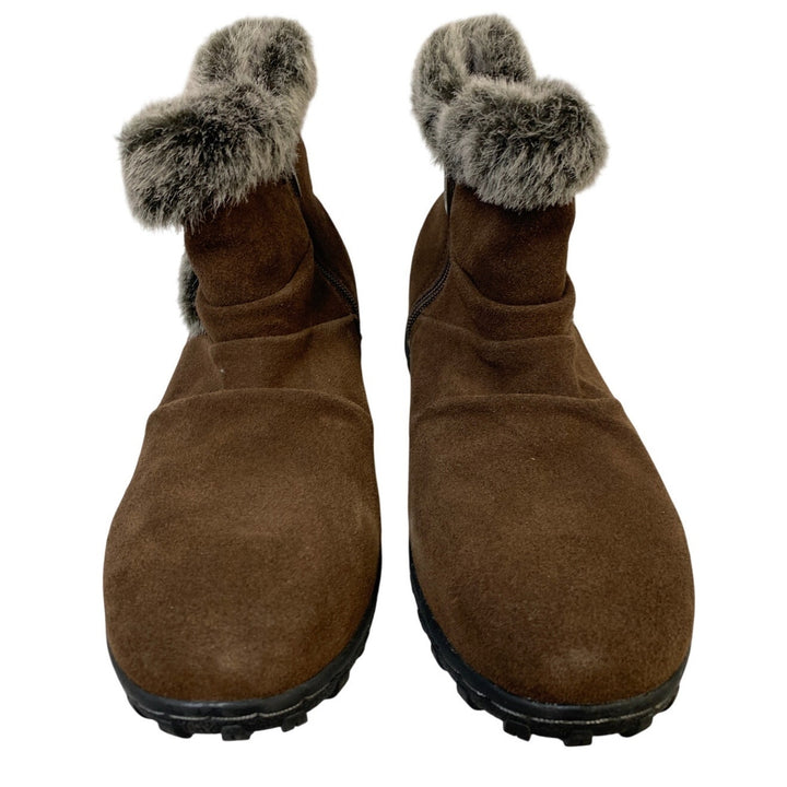 Khombu Womens Size 9 Brown Lindsey Boot Suede Side Zip Round Toe Shoes