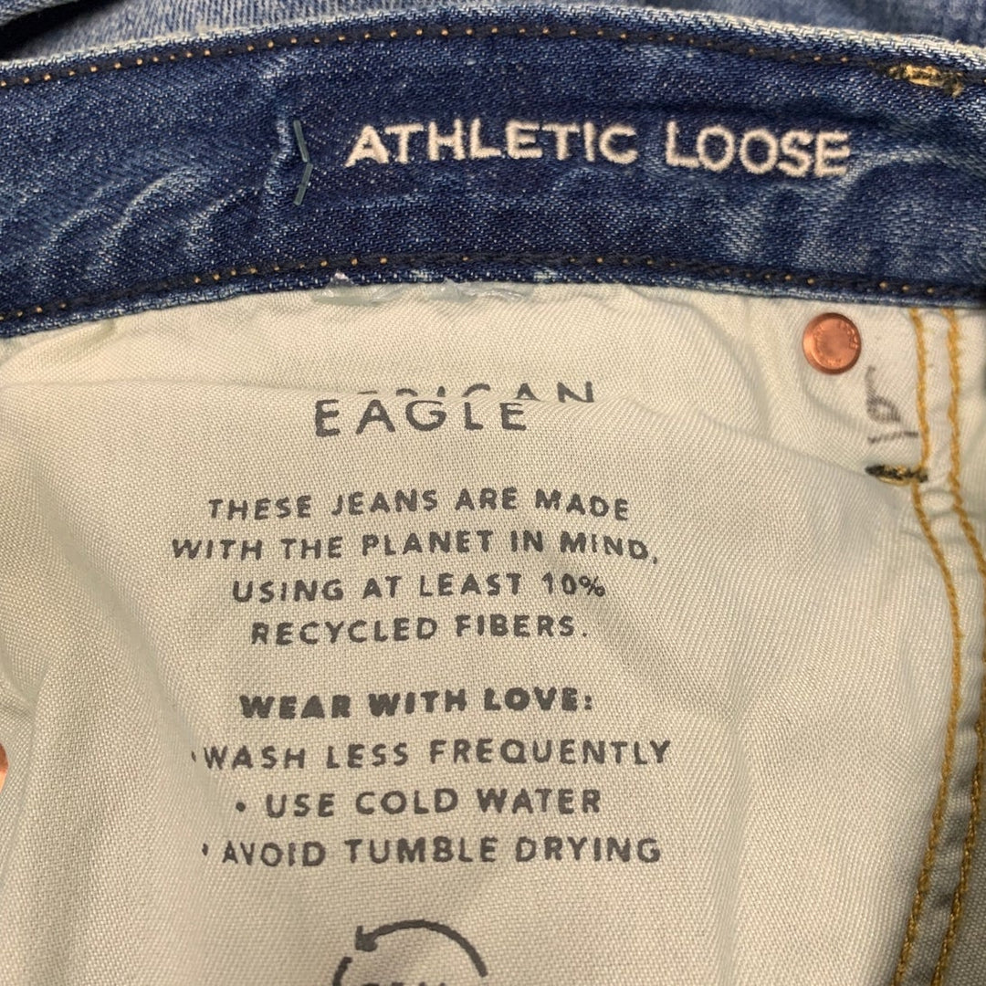 New American Eagle Mens 29X30 Cotton Blend Athletic Loose Denim Blue Jeans
