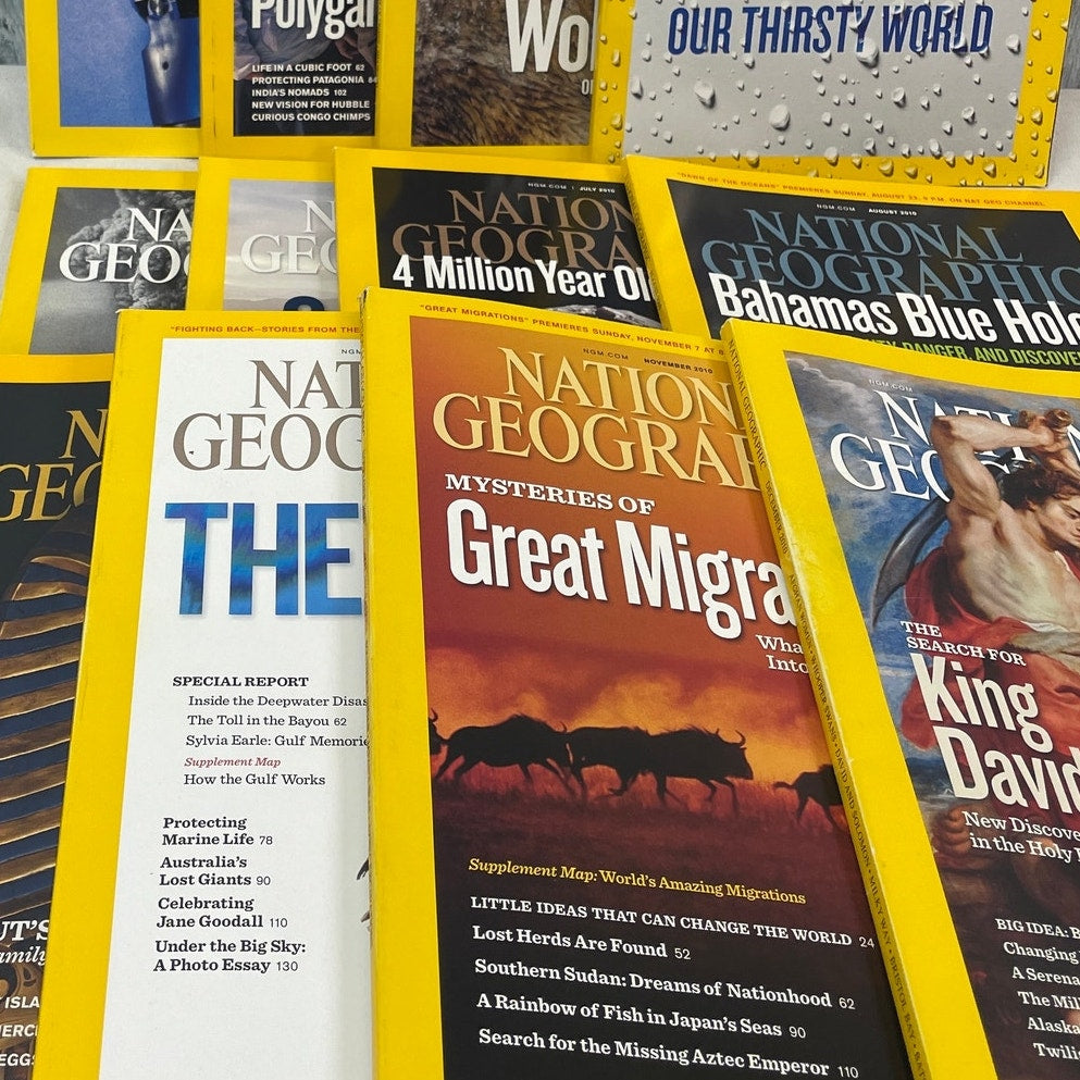 2010 National Geographic Magazine FULL Year 12 Issues W Maps Supplements