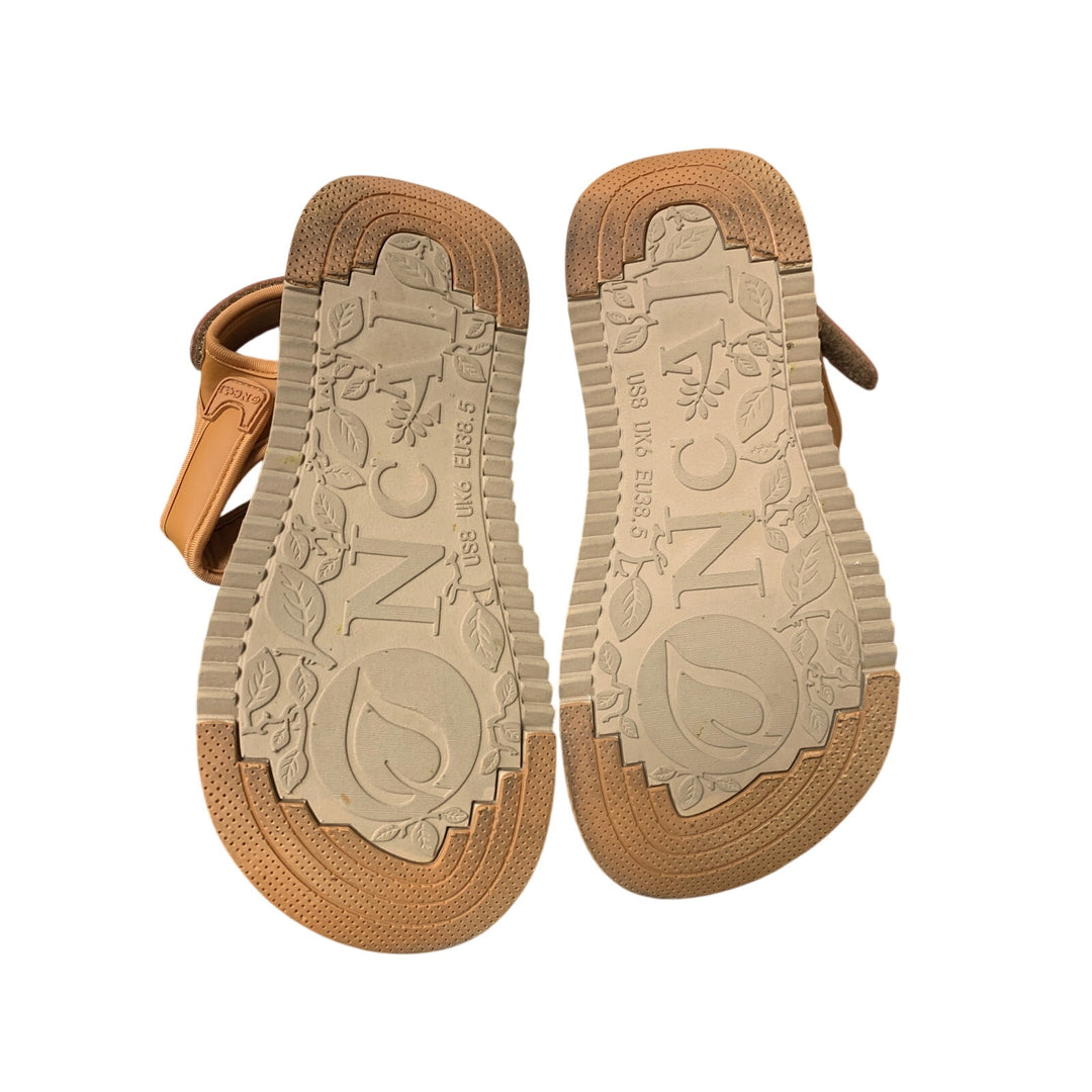 Oncai Womens Size 8 Gold Tan Hook Loop Arch Support Open Toe Walking Sandals