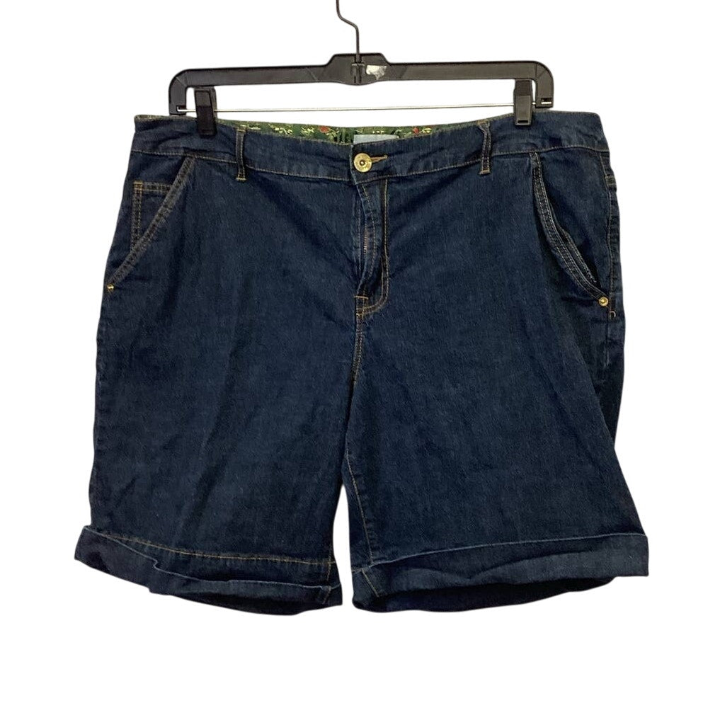Venezia Plus Size 22 Stretch Cotton Blend Dark Wash Denim Blue Jean Shorts