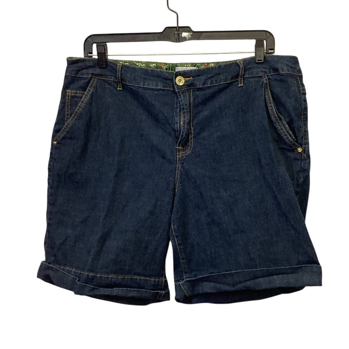 Venezia Plus Size 22 Stretch Cotton Blend Dark Wash Denim Blue Jean Shorts