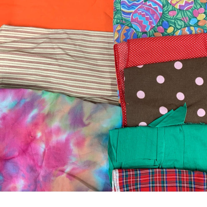 Lot of 12 Batman Plaid Striped Polka Dot Easter Fall Solid Fabric Sewing Scraps
