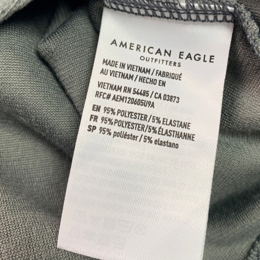 New American Eagle Womens Small Long Sleeve Soft Velour Snap Closure Bodysuit