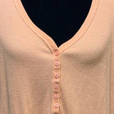 Nicole Miller XXL Short Sleeve VNeck Waffled Texture Cotton Blend Henley Top