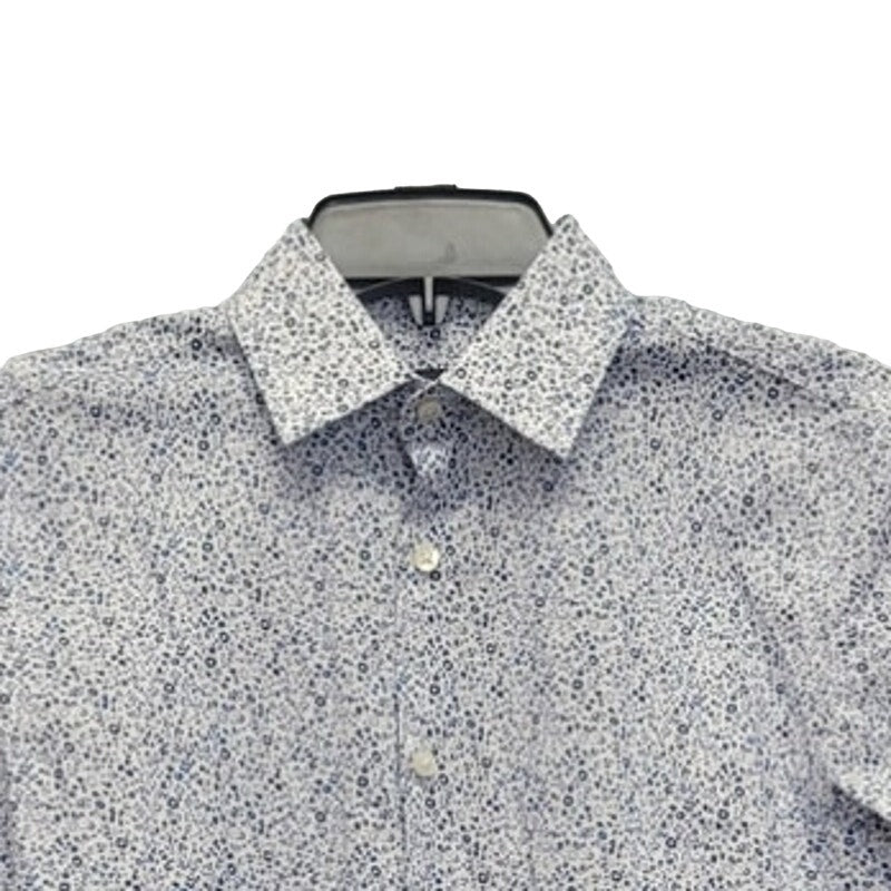 J Ferrar Mens Small PolyCotton Slim Stretch Floral Long Sleeve Button Up Shirt