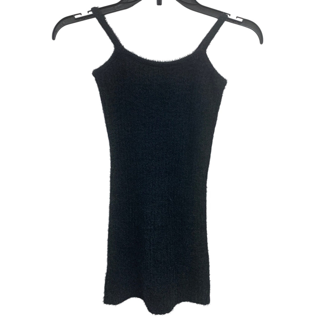 New Art Class Girls Small (6/6X) PolyAcrylic Thin Strap Knit Black Dress