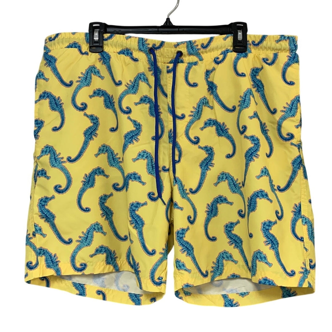 Lot of 2 Club Room Mens Large Sea Horse Fish Drawstring Waist Swim Shorts