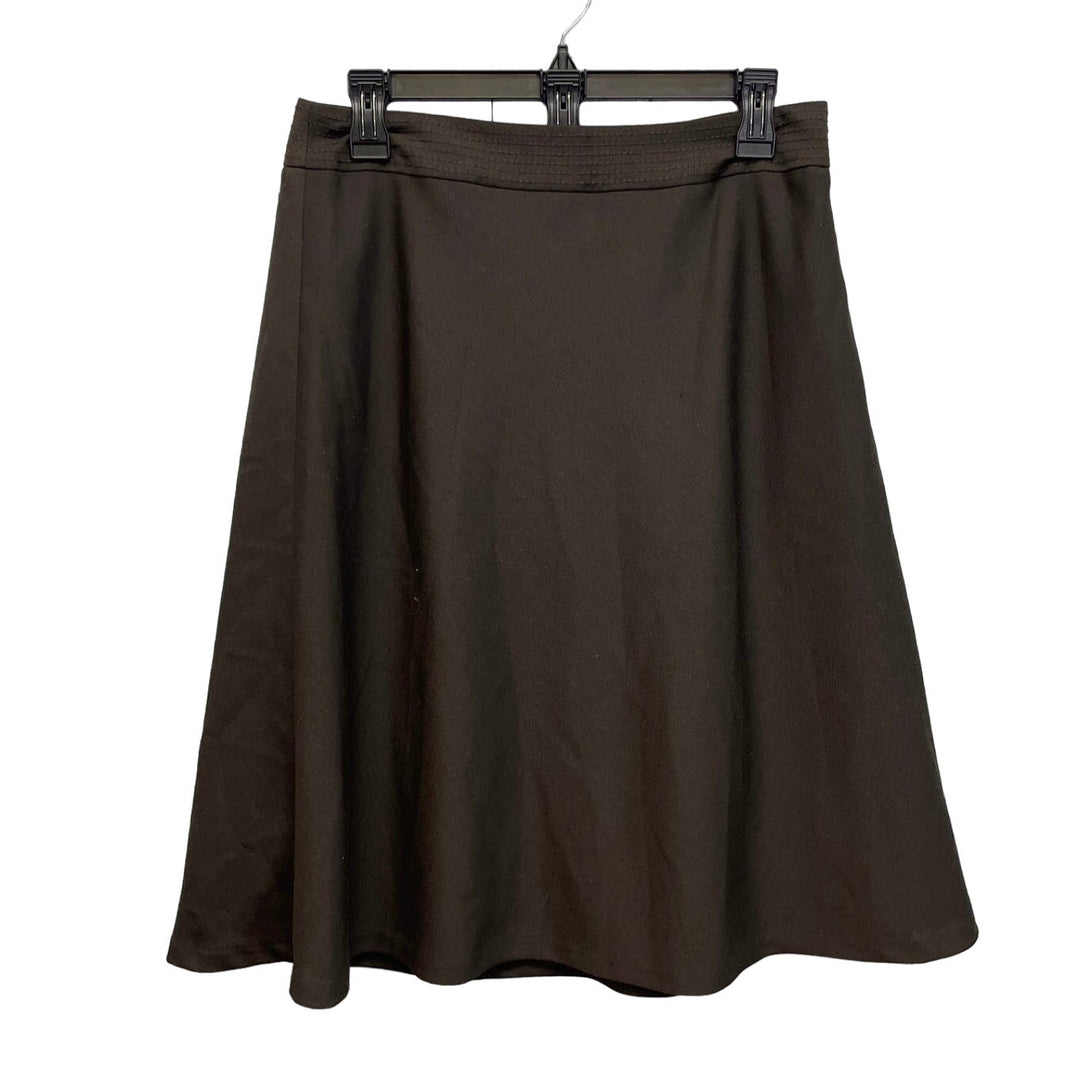 Ann Taylor Womens Size 6 Brown Wool Blend A-Line Side Zip Career Midi Skirt